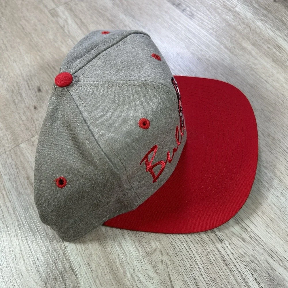 VTG Georgia Bulldogs Script Snapback Hat College The Game Beige Red Cap